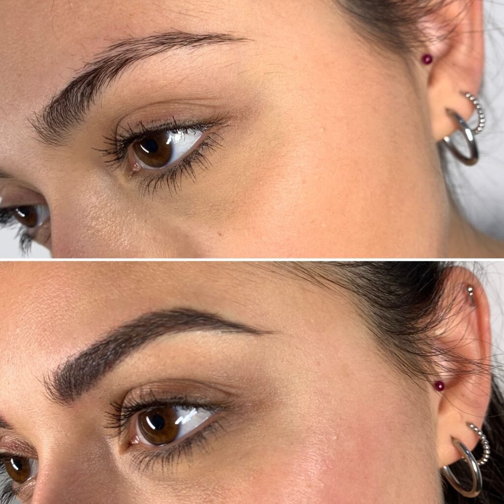 Before & after pic of Ombre brows - Ska Brows