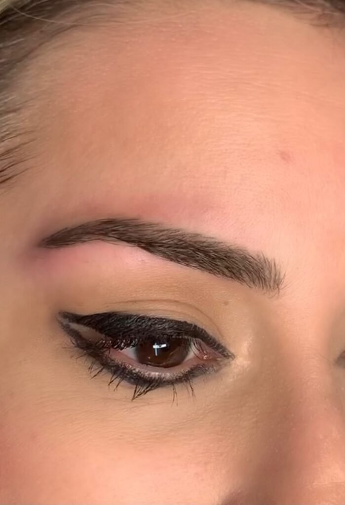 Healed powder brow close-up